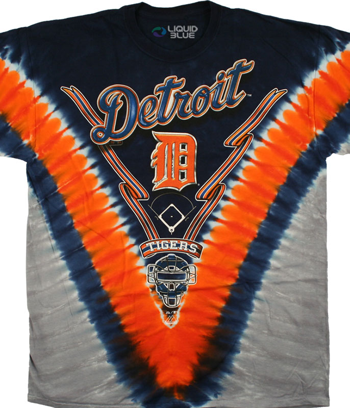 MLB Detroit Tigers Tie Dye T Shirt Baseball Genuine Merchandise Cotton Tee  Large