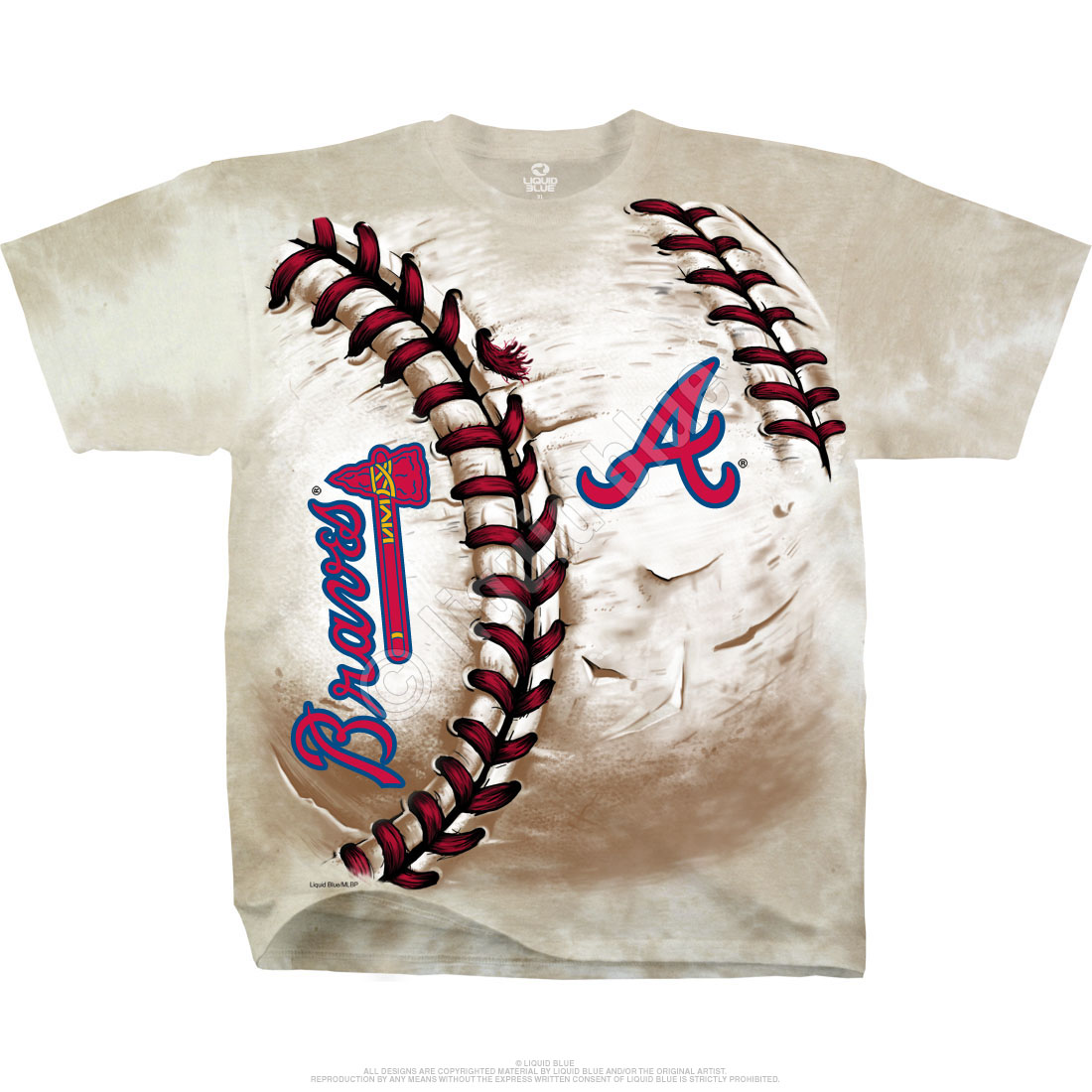 Liquid Blue Youth  Atlanta Braves Youth Throwback Tie-Dye T-Shirt