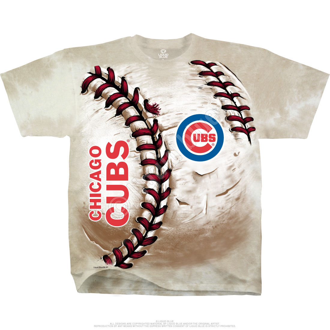 Stitches Chicago Cubs Baseball Tie Dye T-Shirt Small