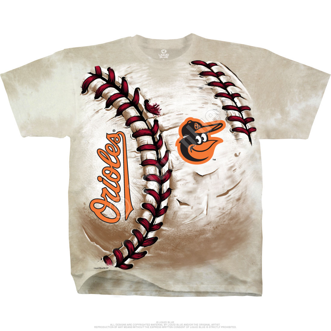 MLB Baltimore Orioles Hardball Tie-Dye T-Shirt Tee Liquid Blue