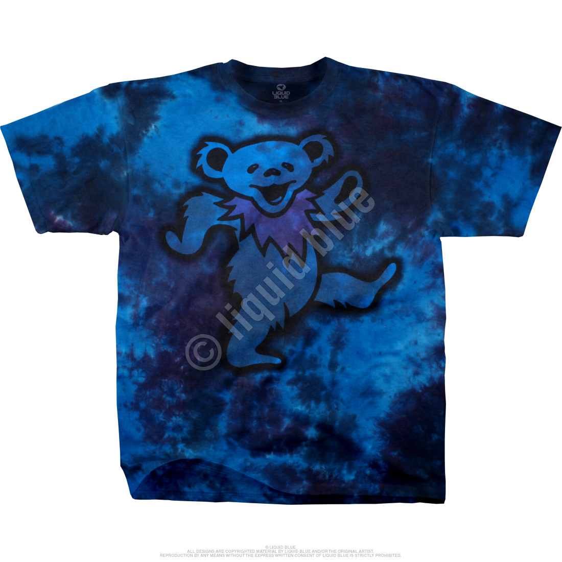 Liquid Blue Snowboard Bears Tie-Dye T-Shirt