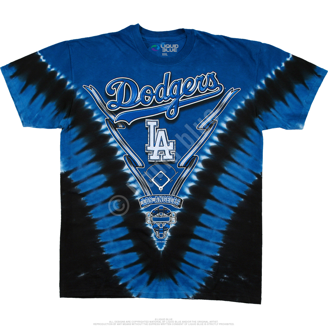 Liquid Blue Men's Los Angeles Dodgers Baseball Tie Dye T-Shirt Size Medium  GUC