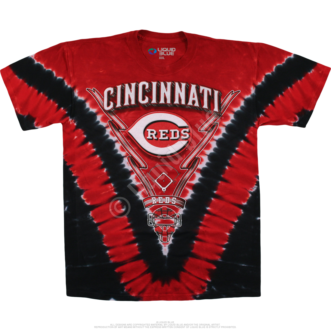 Men's Cincinnati Reds Red/Black V Tie-Dye T-Shirt