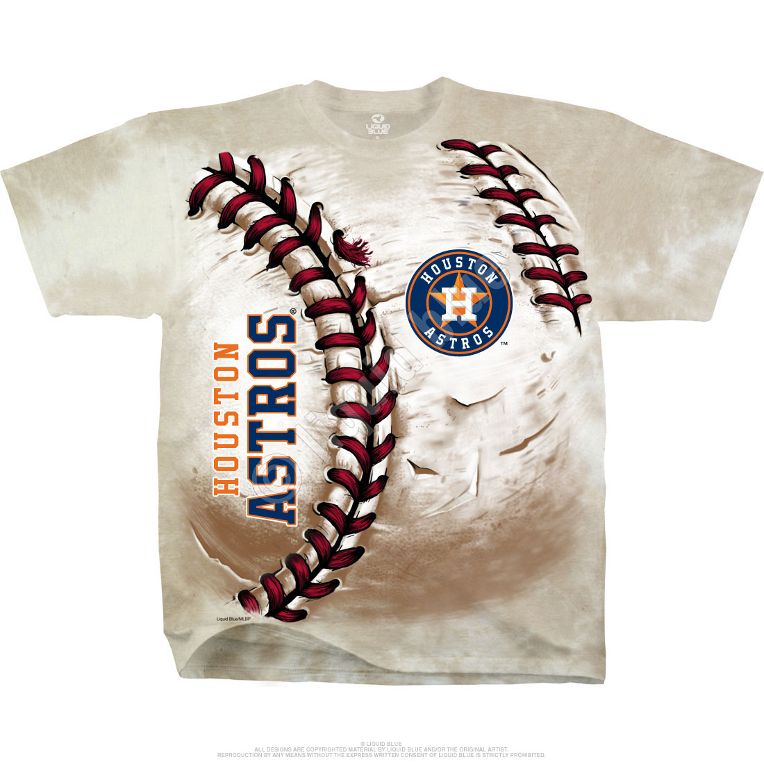 Houston Astros Liquid Blue Men's Tie Dye Baseball T Shirt SZ M