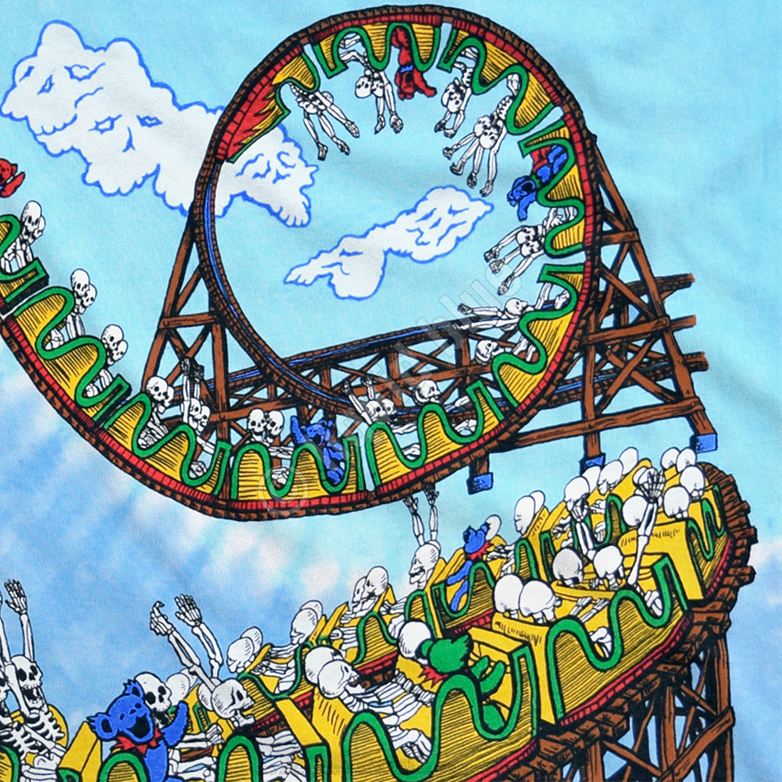 Liquid Blue Grateful Dead Amusement Park Tie-Dye T-Shirt XLarge