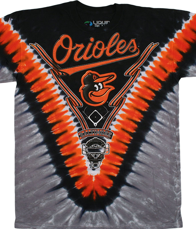 Baltimore Orioles Shirt MLB Size Medium Retro Style Red Tie-Dye