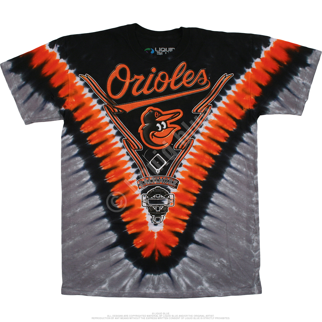 Liquid Blue Youth  Baltimore Orioles Youth Throwback Tie-Dye T