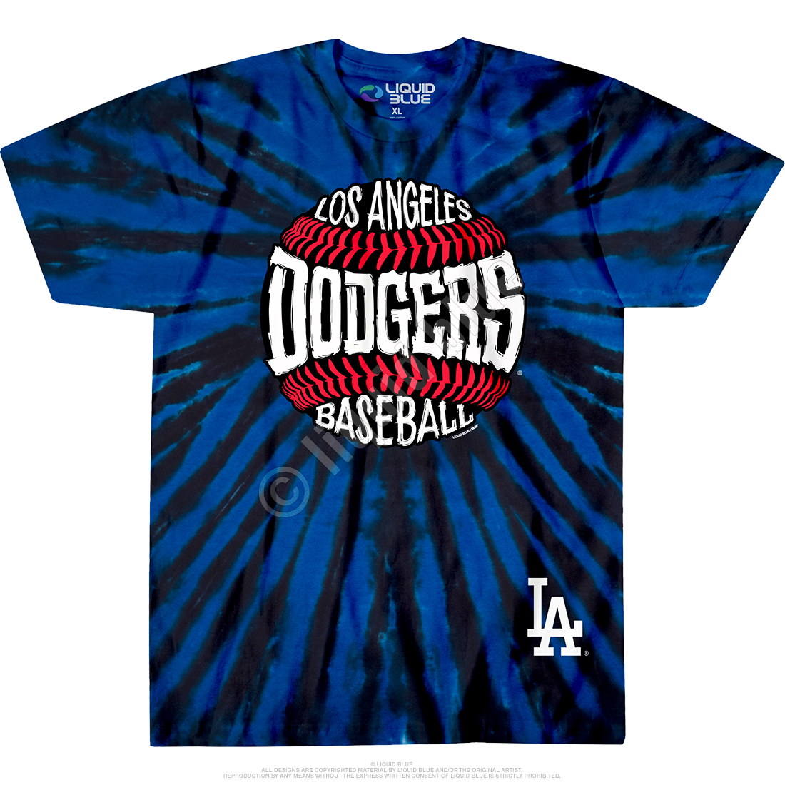 Liquid Blue Youth  Los Angeles Dodgers Youth Throwback Tie-Dye T-Shirt -  Kids ~ Cherry Art Editions