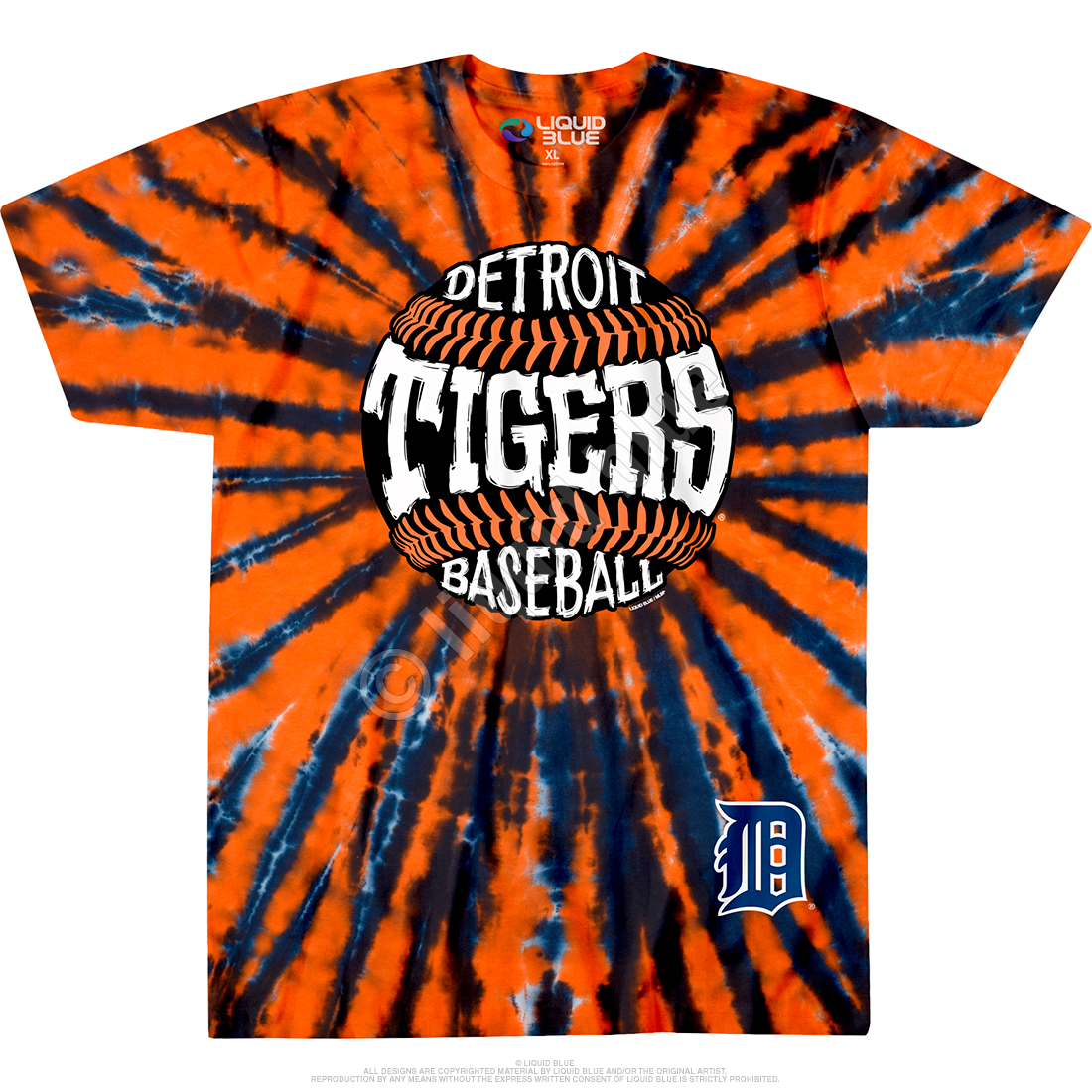 MLB Burst Tie-Dye T-Shirt - Detroit Tigers - Medium