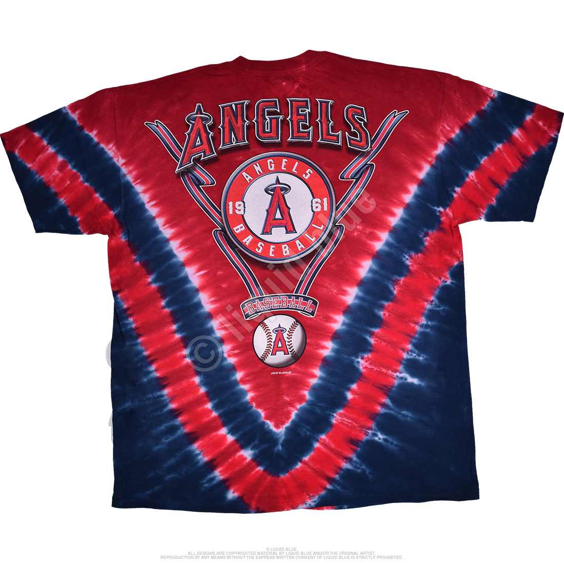 MLB Los Angeles Angels GD Steal Your Base Tie-Dye T-Shirt Tee Liquid Blue