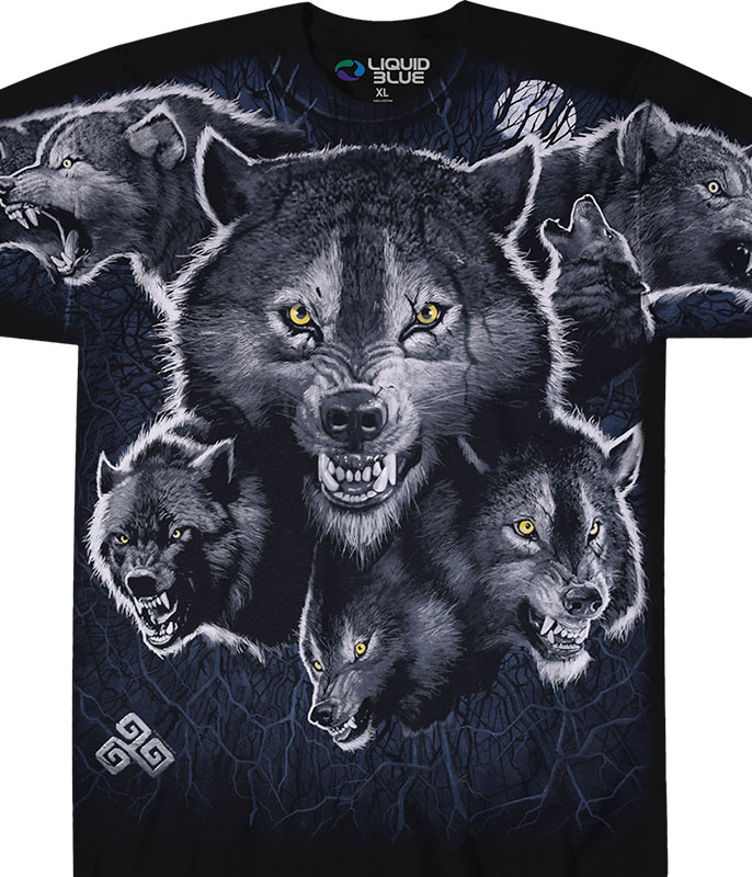 Distrezzled Jag Skull T-shirt - black/teal — Wolf & Cub