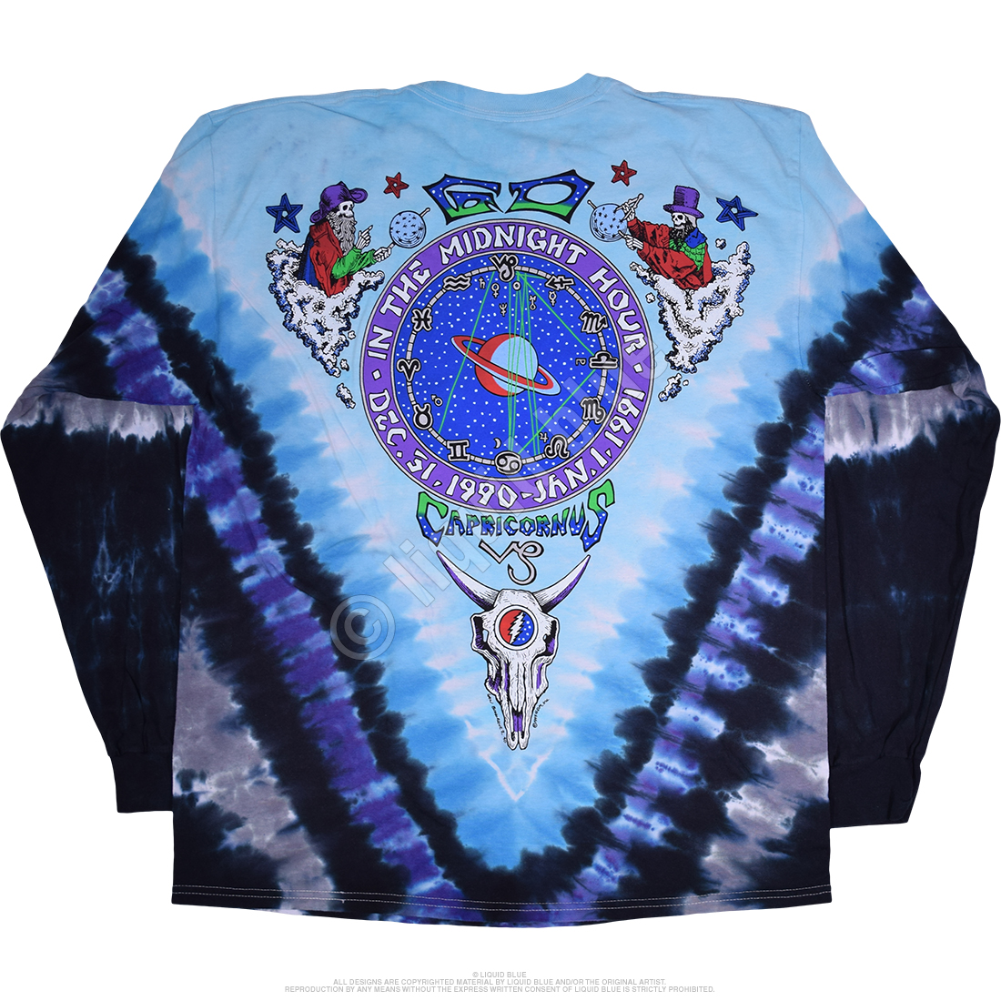 Liquid Blue Grateful Midnight Hour Tie-Dye Long Sleeve T Shirt