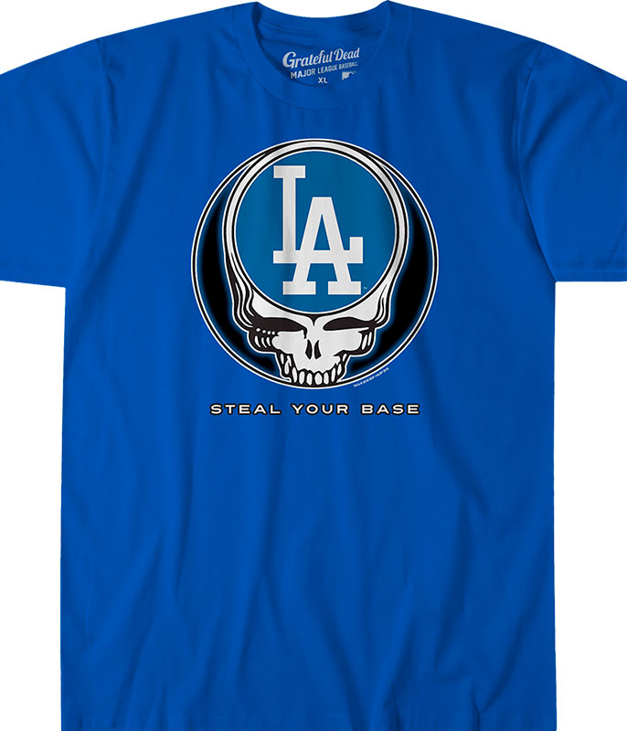 GRATEFUL DEAD-LOS ANGELES DODGERS-STEAL YOUR BASE-TIE DYE T SHIRT