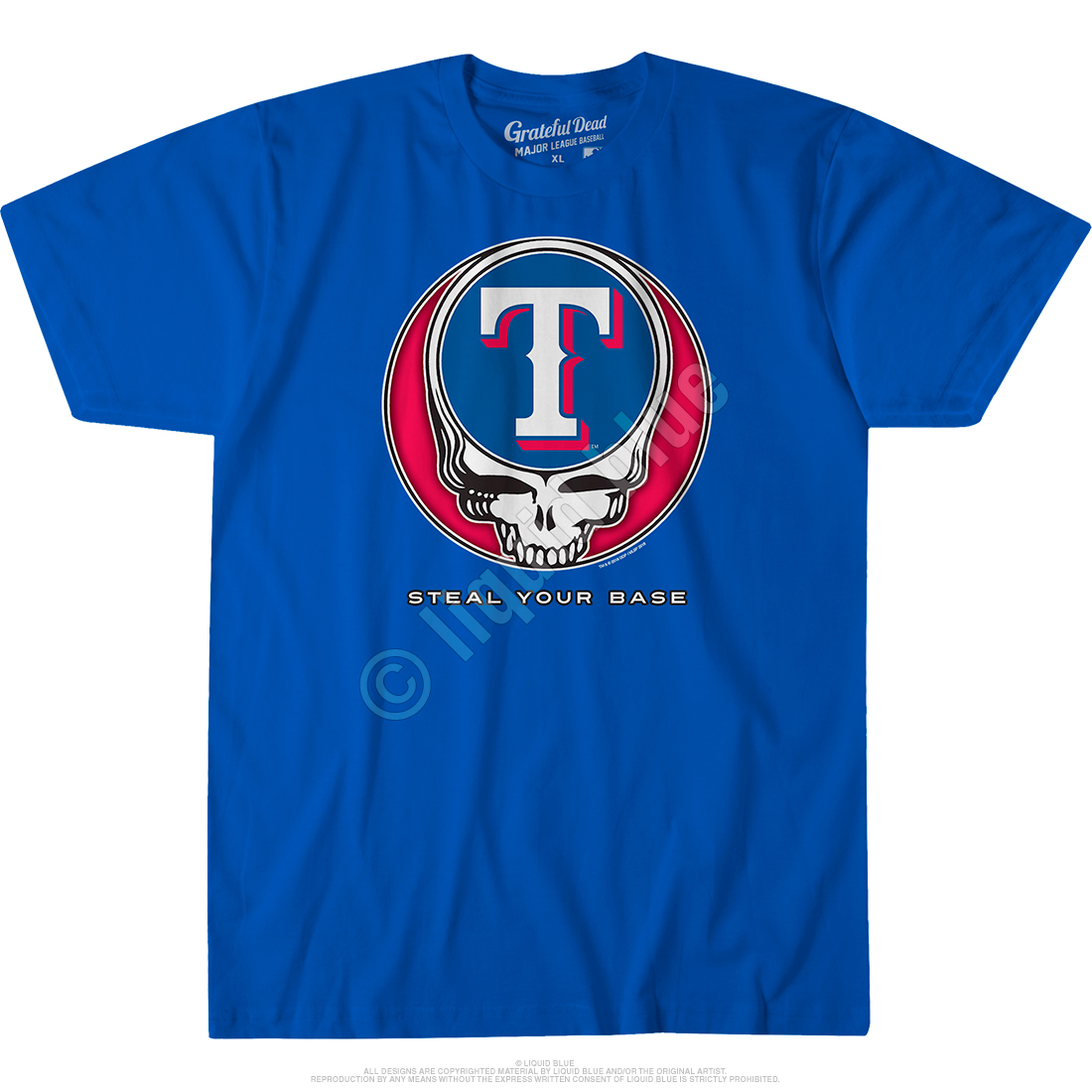 MLB Genuine Merchandise Blue Texas Rangers Graphic T-Shirt Size S Small