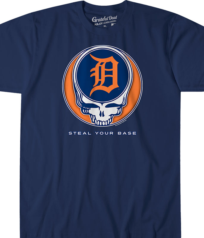 Detroit Tigers Navy Dog T-Shirt Tee - Large