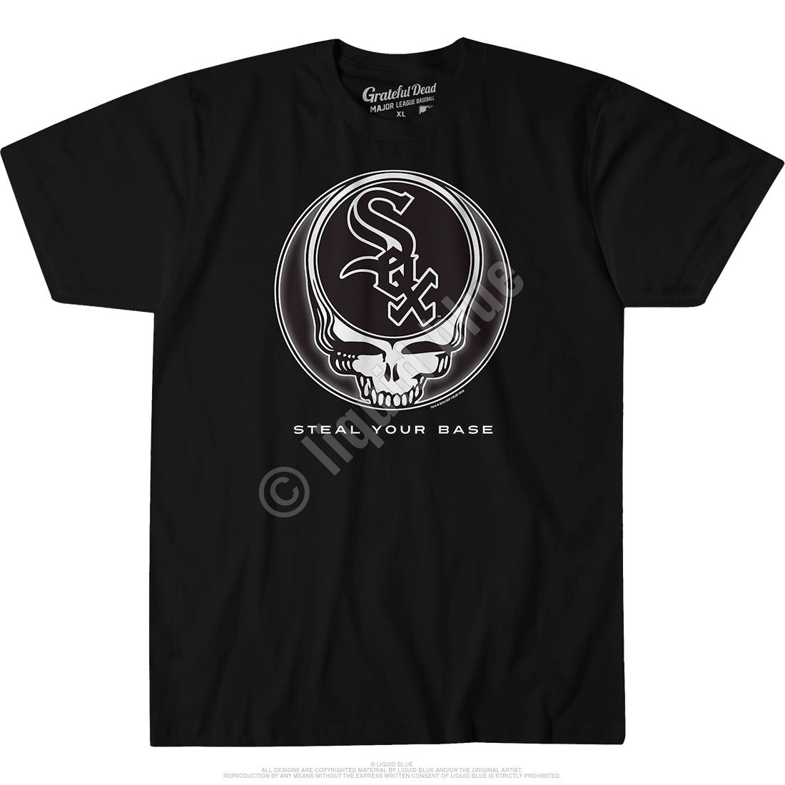 Chicago White Sox MLB Grateful Dead Steal Your Base Baseball T-Shirt Black  S-2XL