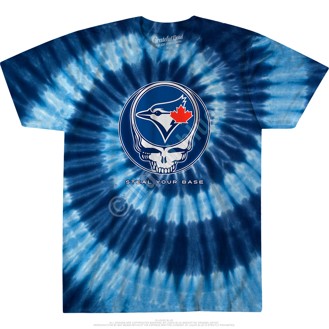 MLB Baltimore Orioles GD Steal Your Base Tie-Dye T-Shirt Tee Liquid Blue