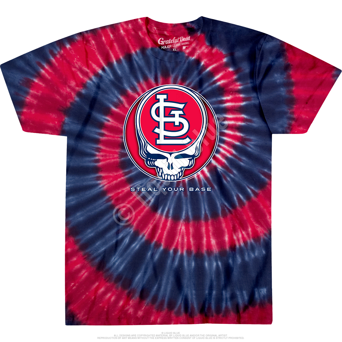 Liquid Blue Athletic T-Shirt  St. Louis Cardinals Steal Your Base