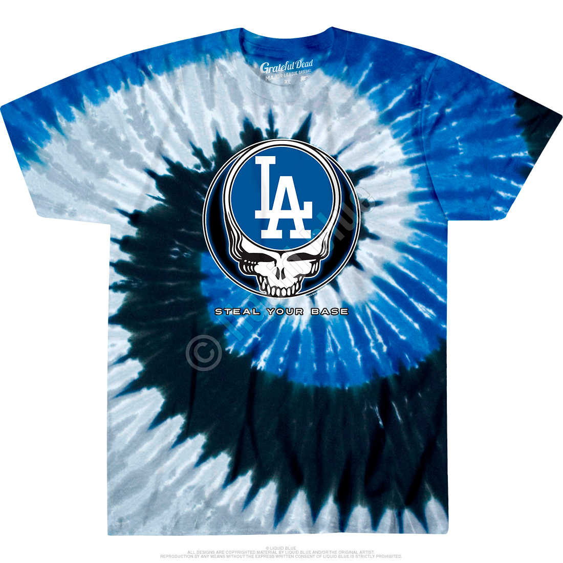 MLB Los Angeles Dodgers Hardball Tie-Dye T-Shirt Tee Liquid Blue