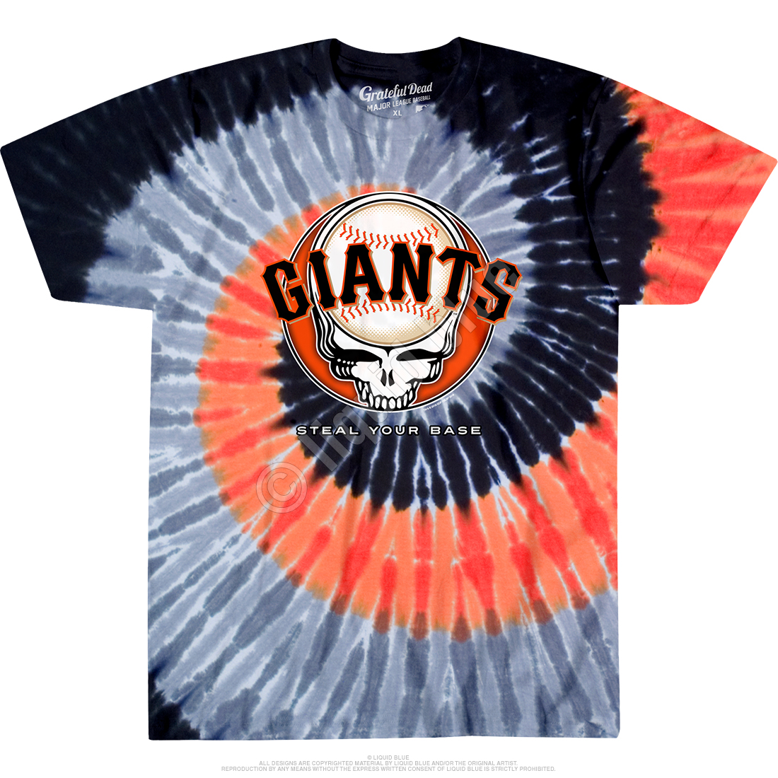 Grateful Dead San Francisco Giants Steal Your Base Tie-Dye T-Shirt