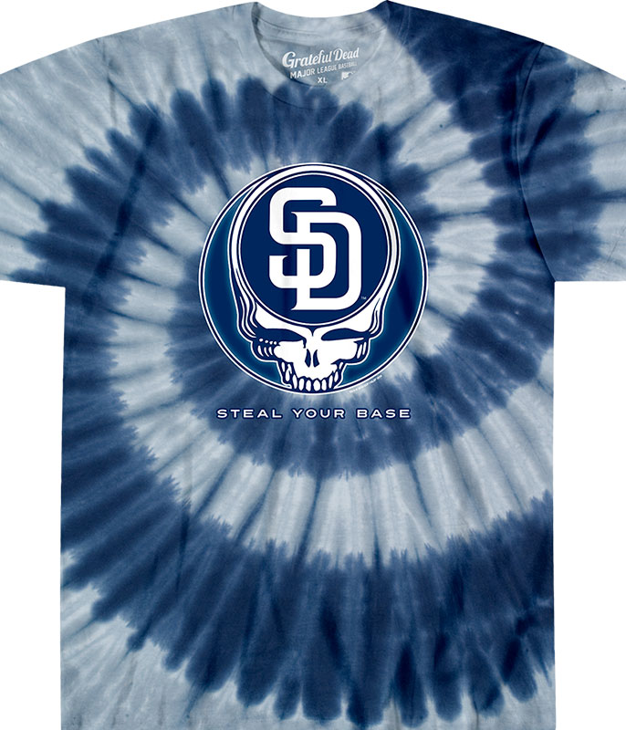 GRATEFUL DEAD-LOS ANGELES DODGERS-STEAL YOUR BASE-TIE DYE T SHIRT