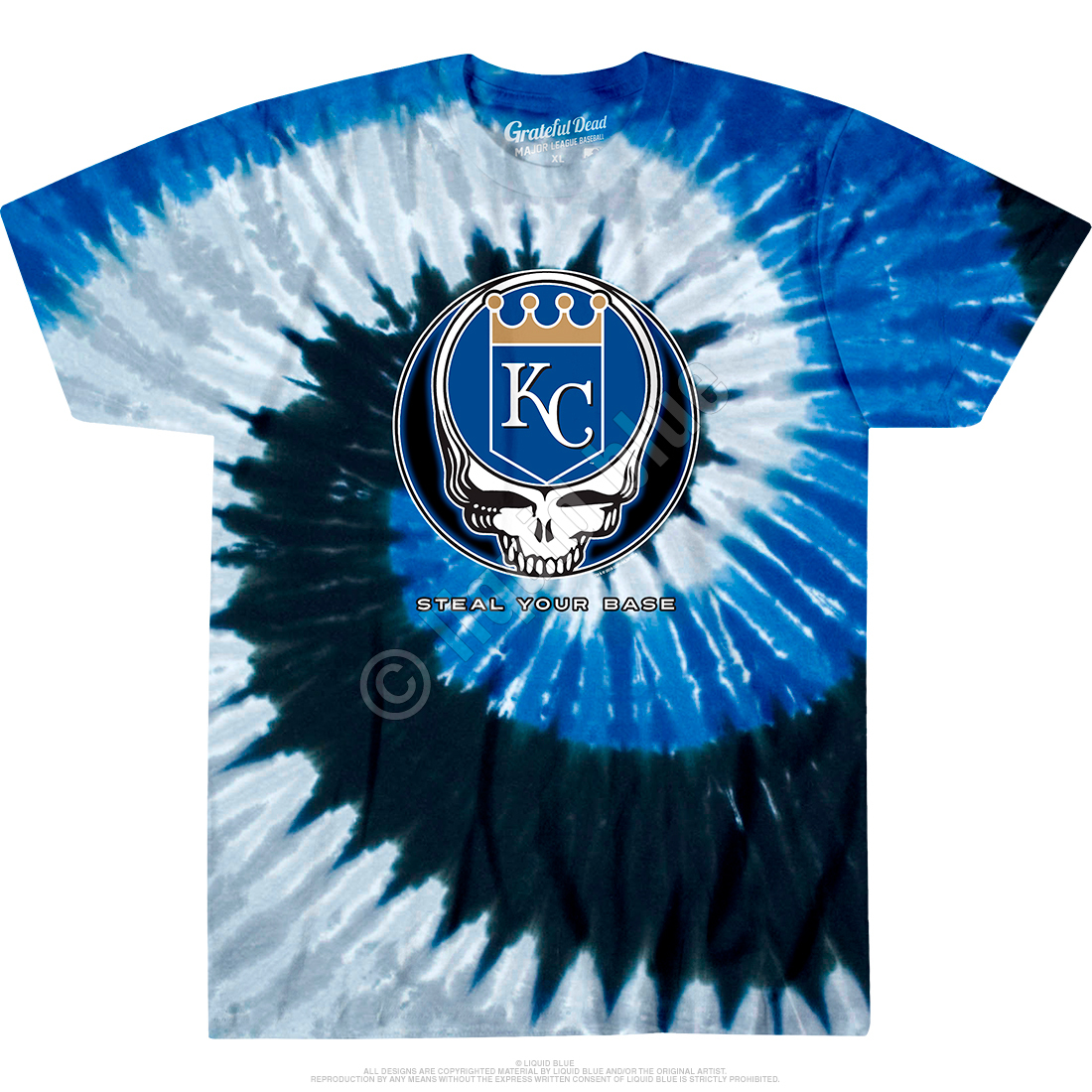 Kansas City Royals Shirt MLB Baseball Adult Size X-Large Blue Tie-Dye Shirt