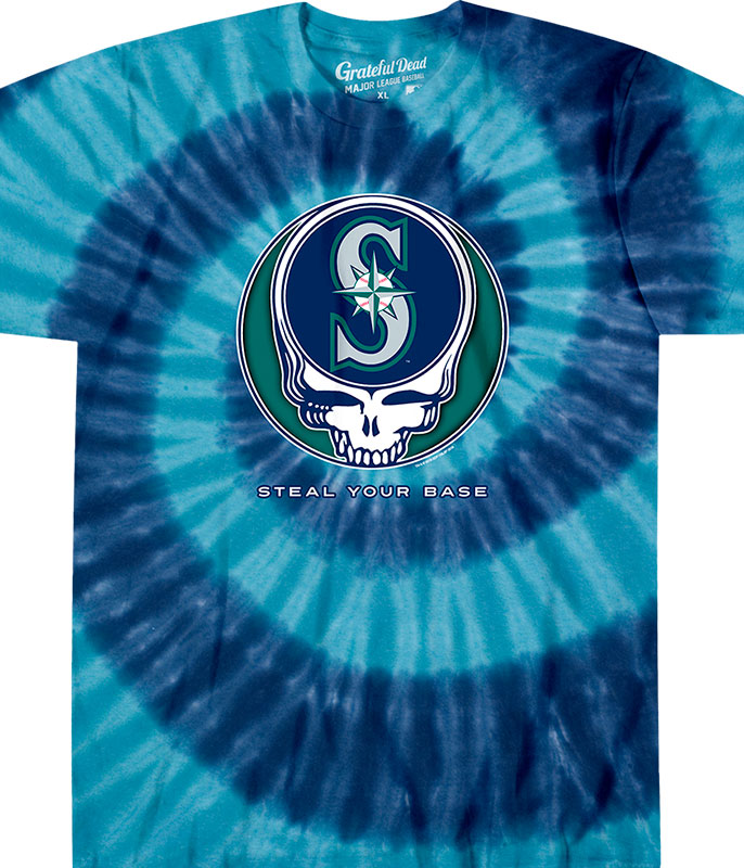 Liquid Blue GRATEFUL DEAD x NY YANKEES Steal Your Base TIE DYE Tee Shirt  Medium