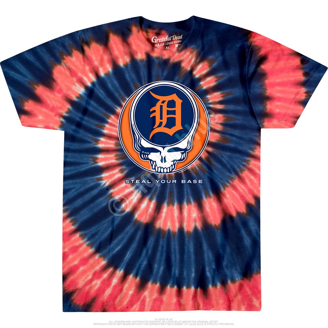 MLB Detroit Tigers Tie Dye T Shirt Baseball Genuine Merchandise