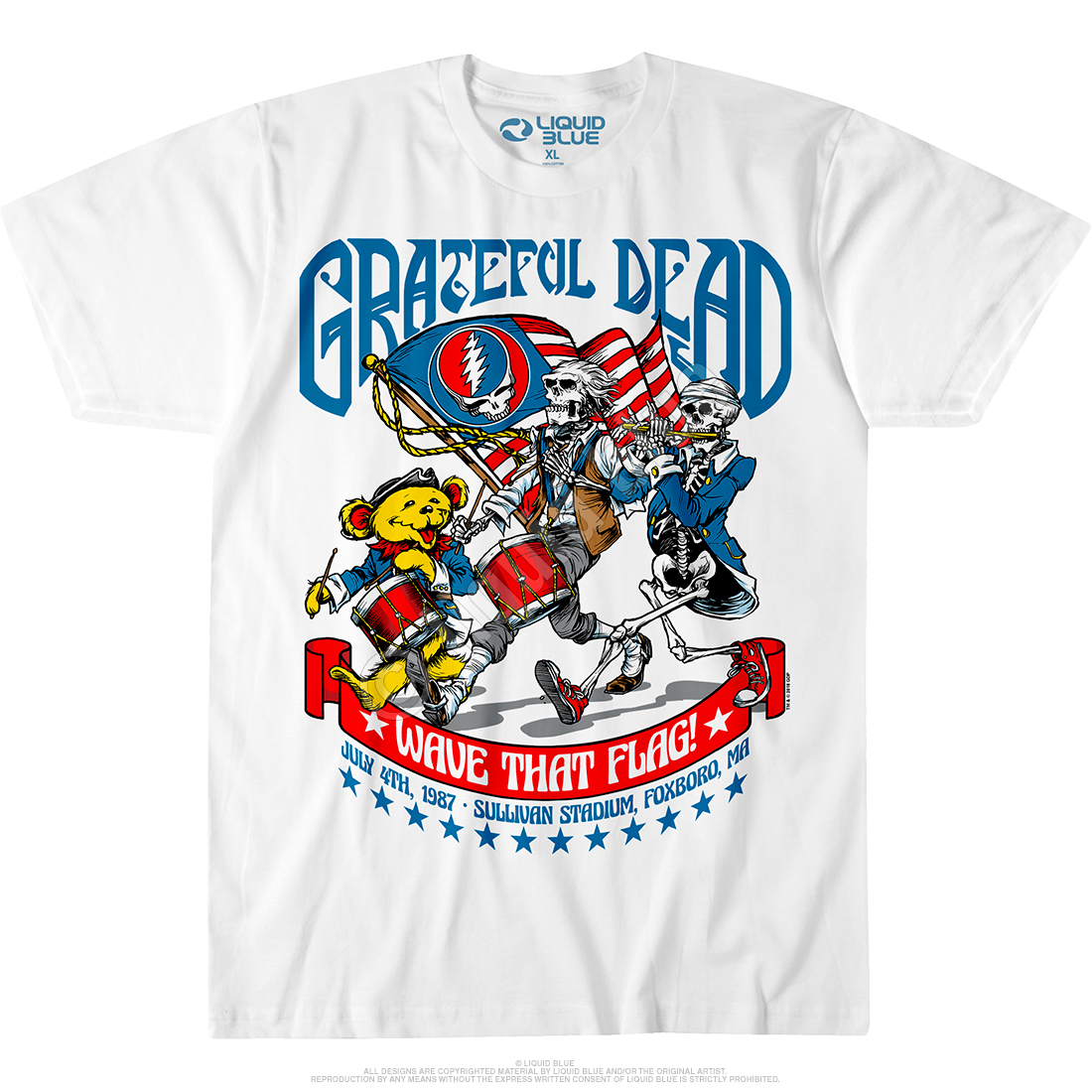 GRATEFUL DEAD-CALIFORNIA SURFER-SKELETON-ROSE-T SHIRT S-M-L-XL-2X,6X Garcia