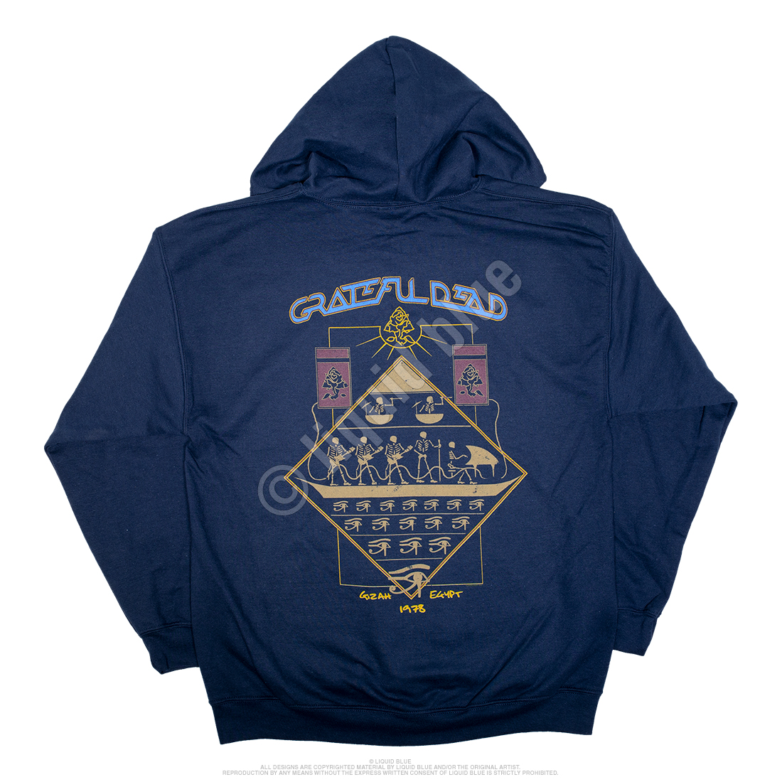 MLB x Grateful Dead x Cleveland Baseball Hoodie from Homage. | Ash | Vintage Apparel from Homage.