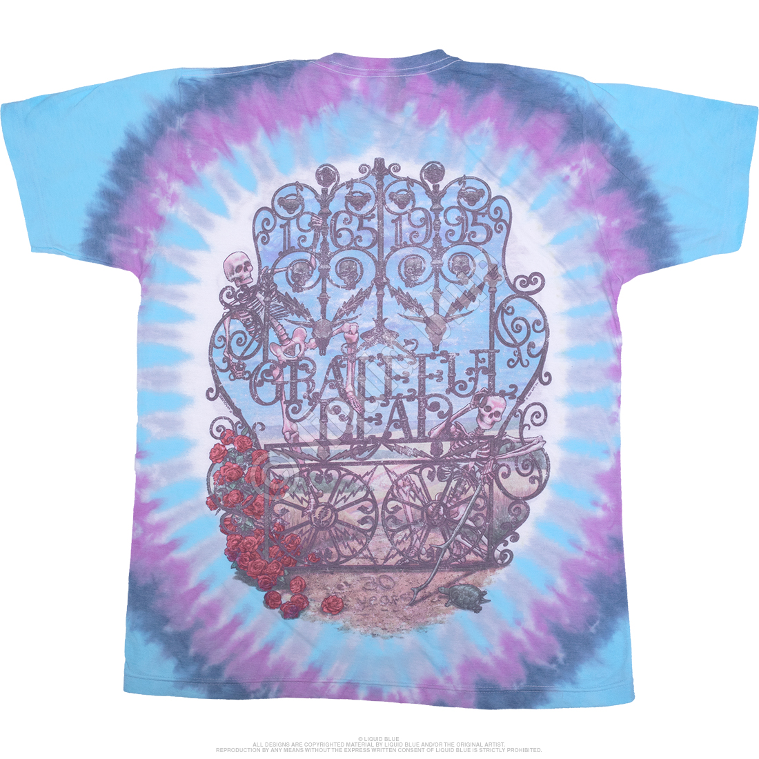 Liquid Blue Grateful Dead 30th Anniversary Tie-Dye T Shirt – Mint