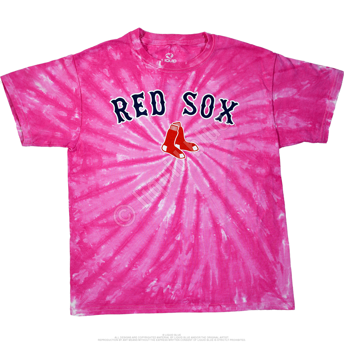 Boston Red Sox Youth Pink Spiral Tie-Dye T-Shirt