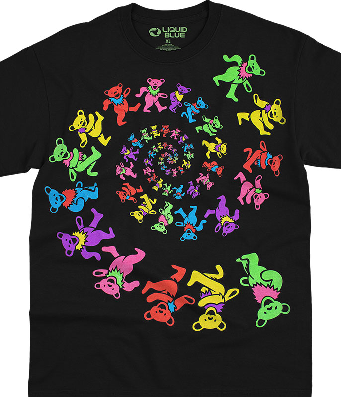 Grateful Dead Rainbow Bears Black T-Shirt