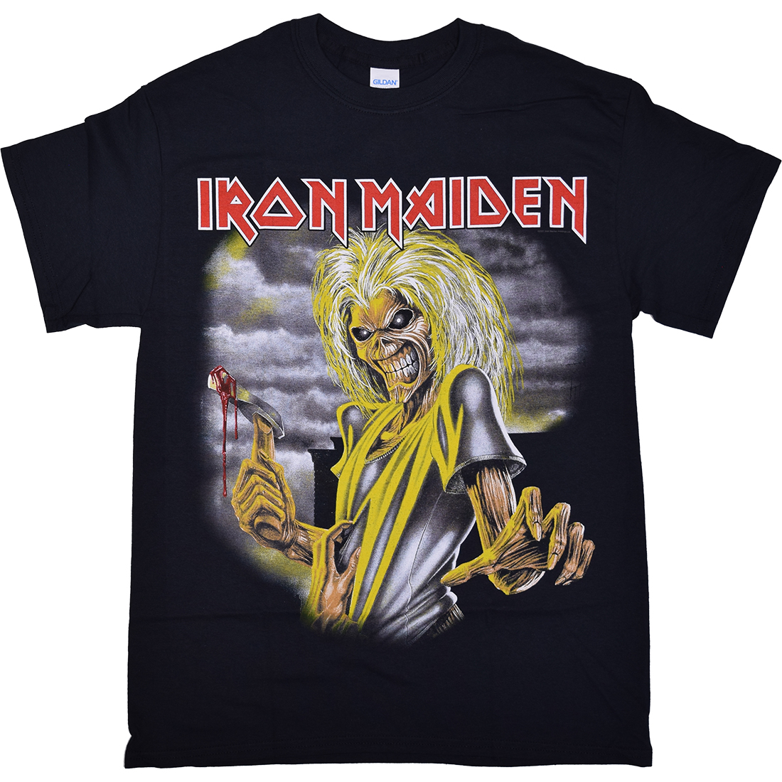 Iron Maiden Killers Black T-Shirt Tee Liquid Blue