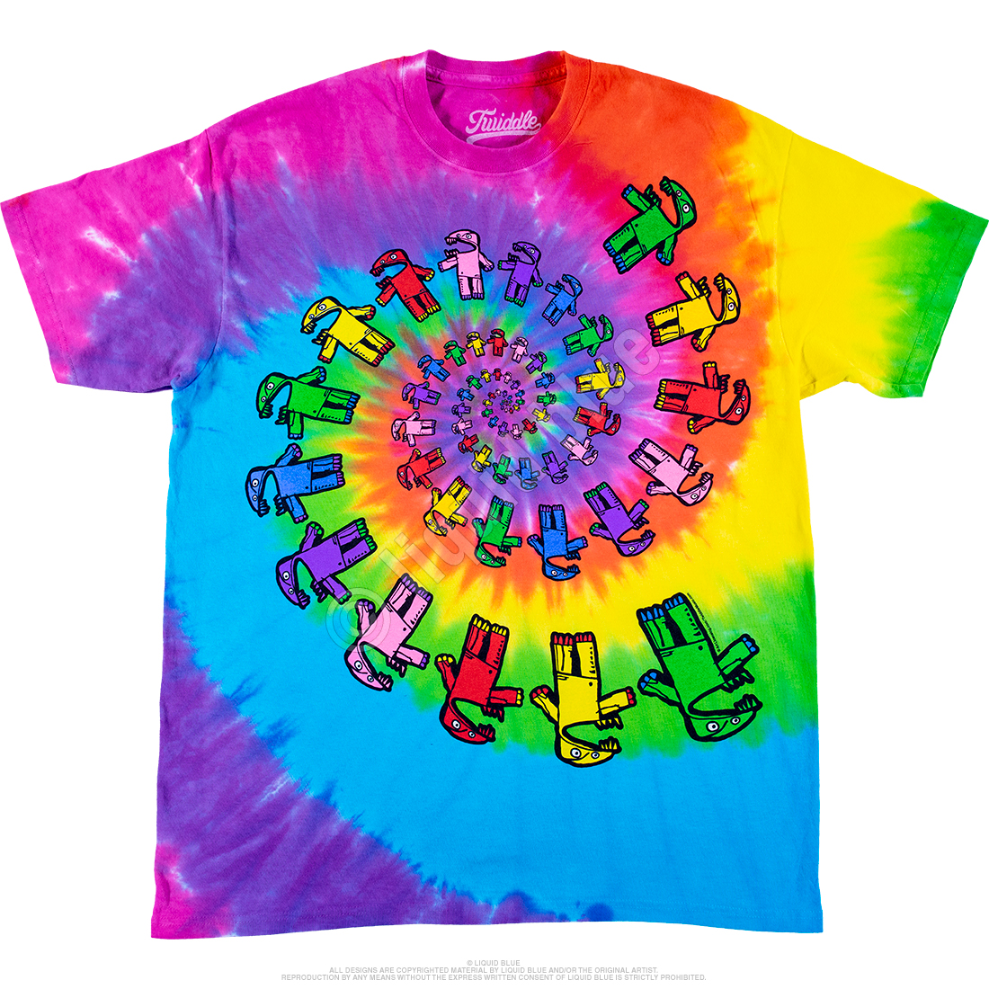 Twiddle Spiral Tie-Dye T-Shirt Tee Liquid Blue