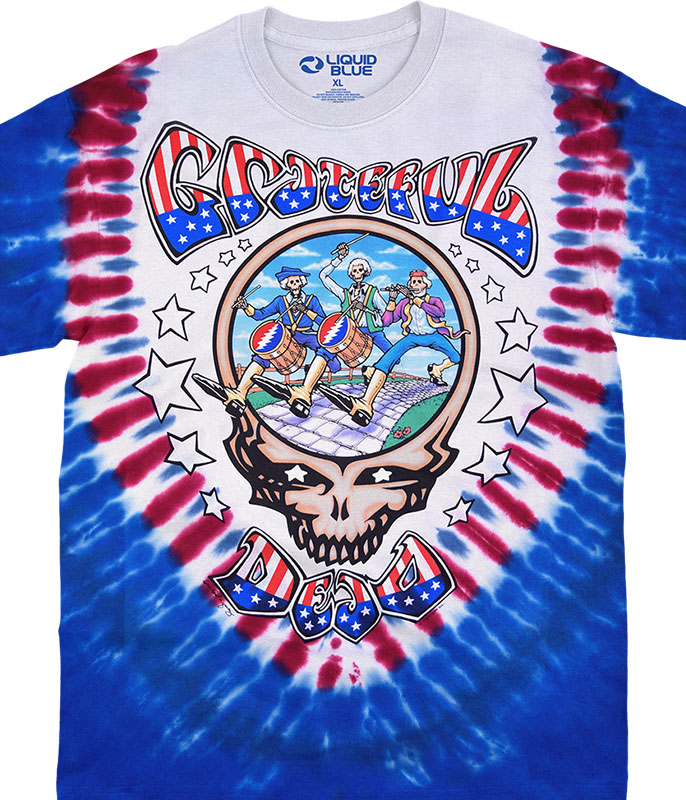 Vintage The Grateful Dead tie dye Liquid Blue T-Shirt Rock Skull & Roses  Small S