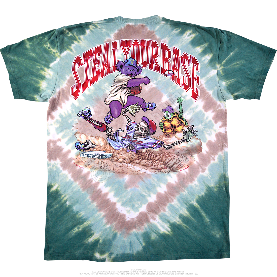 Liquid Blue GRATEFUL DEAD x NY YANKEES Steal Your Base TIE DYE Tee