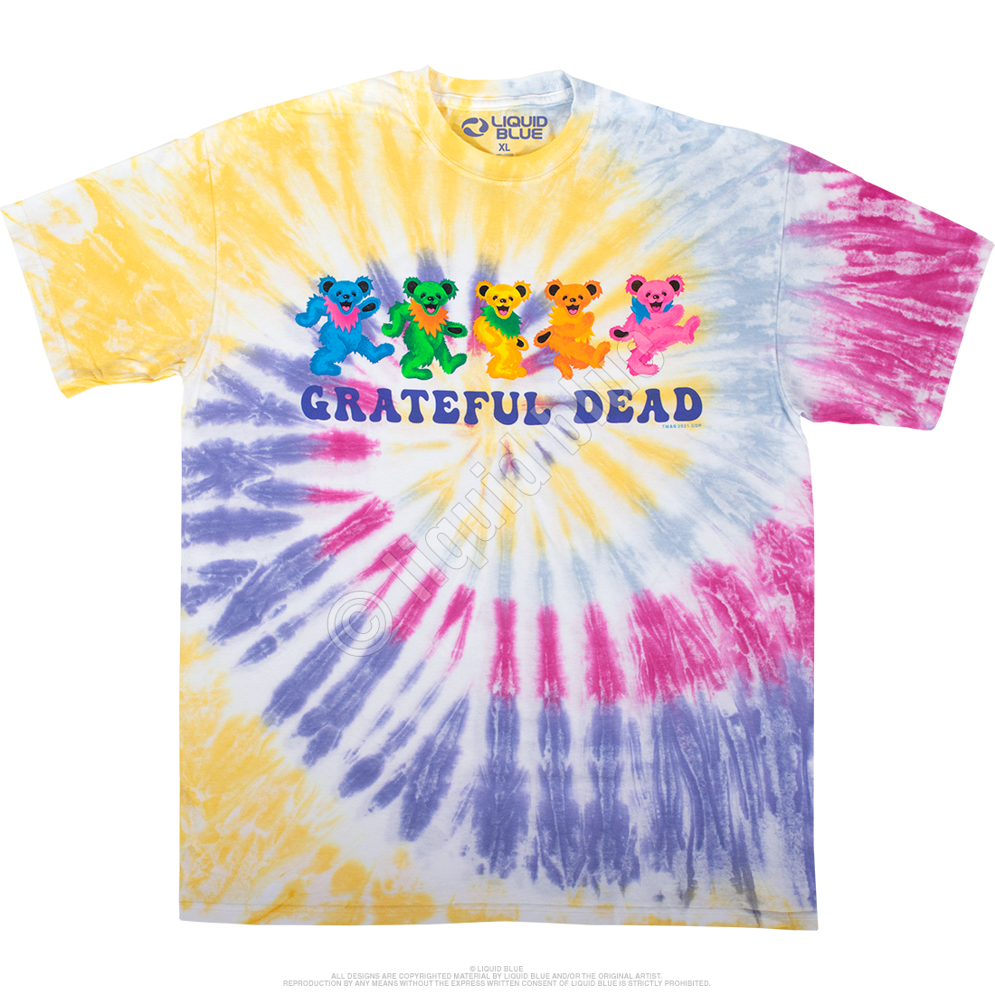 Liquid Blue Men Liquid Blue Grateful Dead Spiral Bear 3.0 Tee White SM