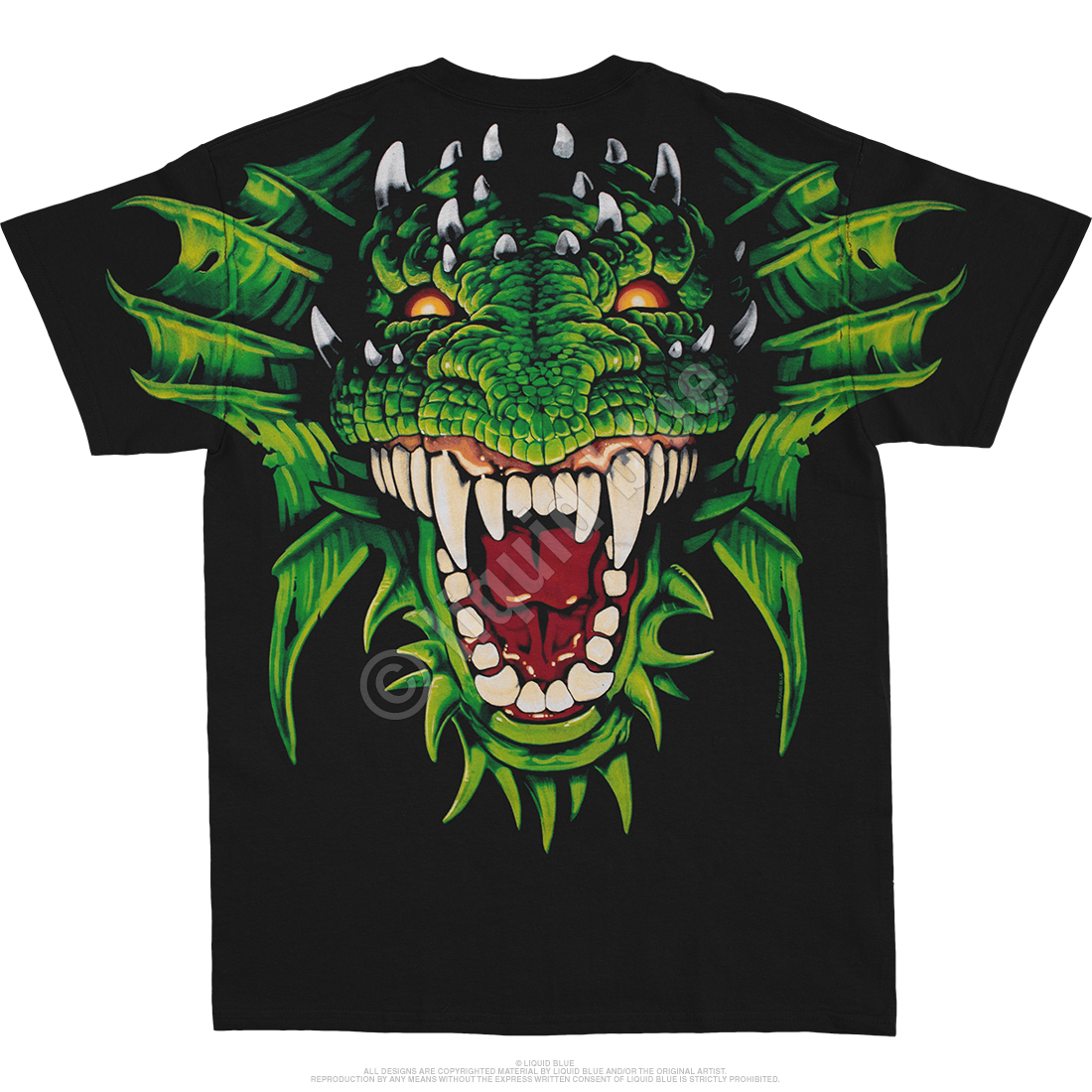 Liquid Blue Dragon Black T-Shirt