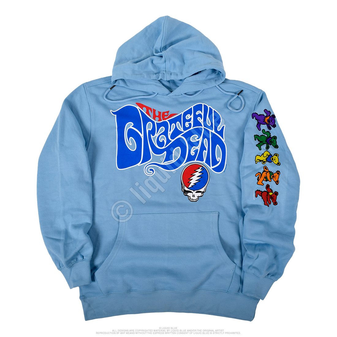 Grateful Dead The Grateful Dead Light Blue Sleeve Printed Hoodie