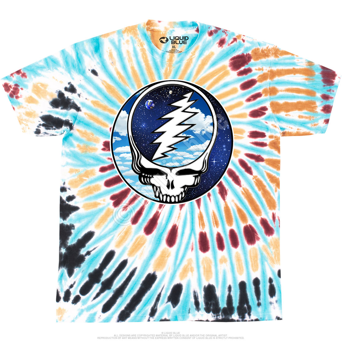 Grateful Dead Sky Space SYF Tie-Dye T-Shirt Tee Liquid Blue