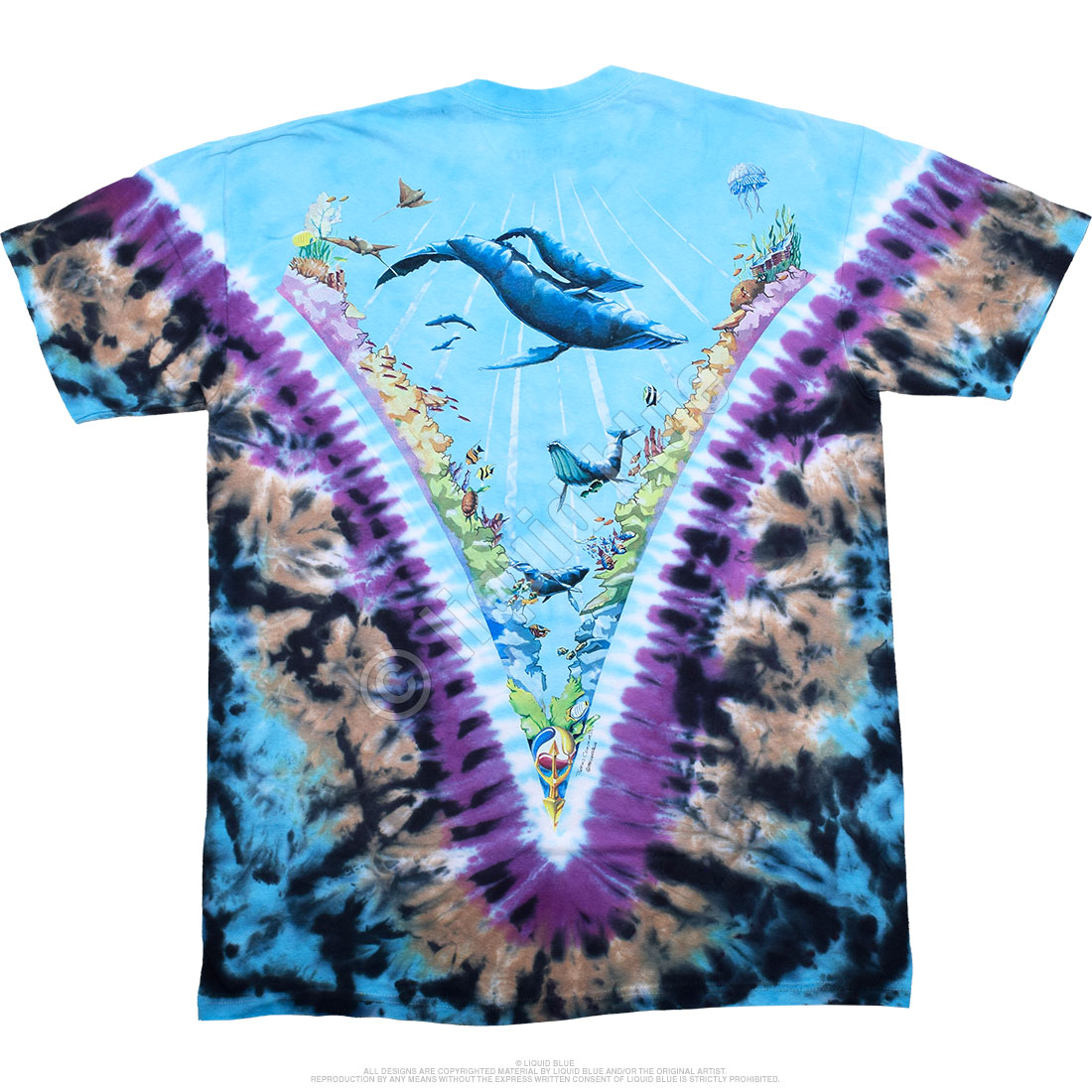 Liquid Blue Sea Turtles Tie-Dye T-Shirt - 3XL