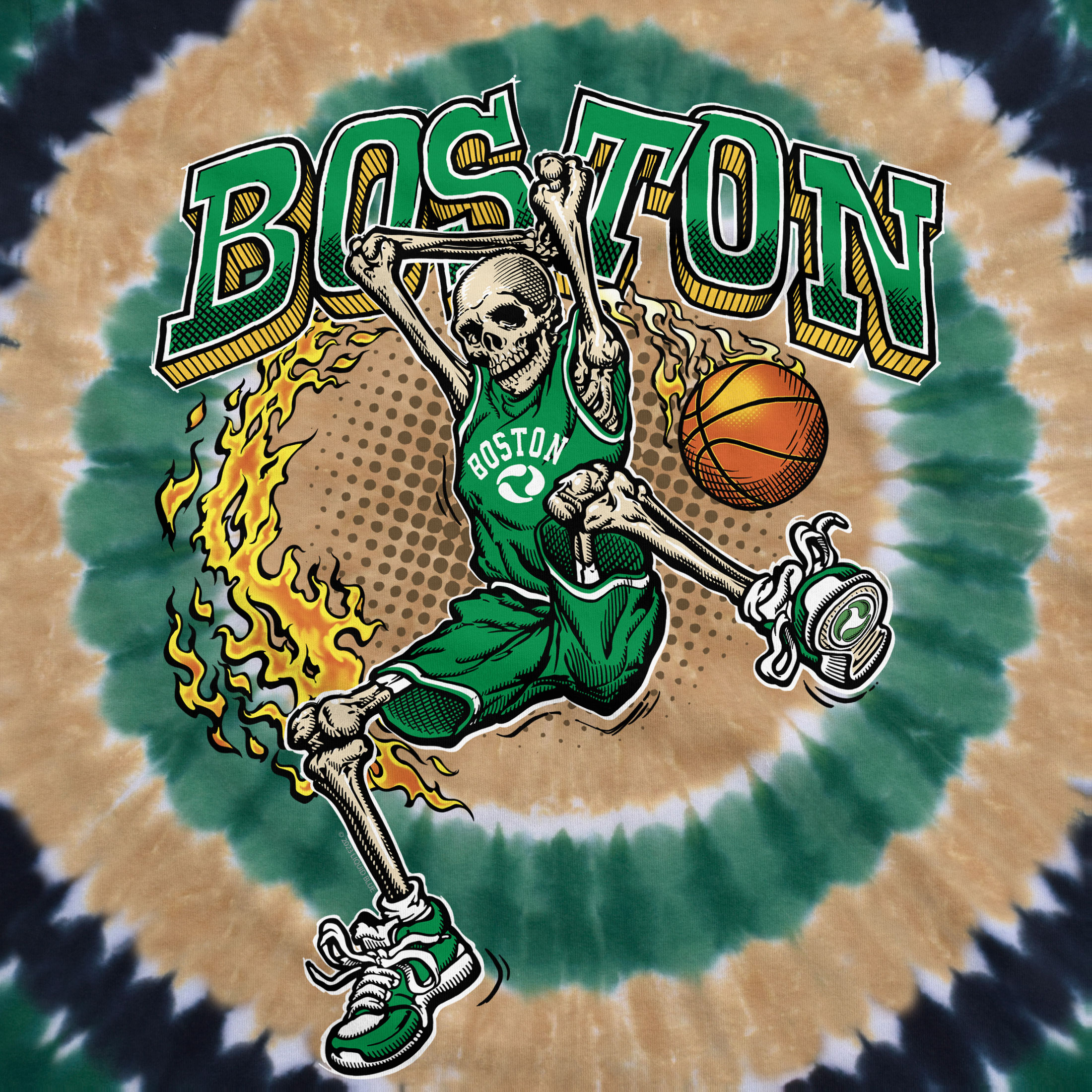 Women's Concepts Sport Boston Celtics Velodrome Tie-Dye Top