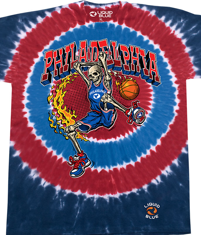 Grateful Dead Chicago Bulls Dunker Basketball Liquid Blue Tie Dye