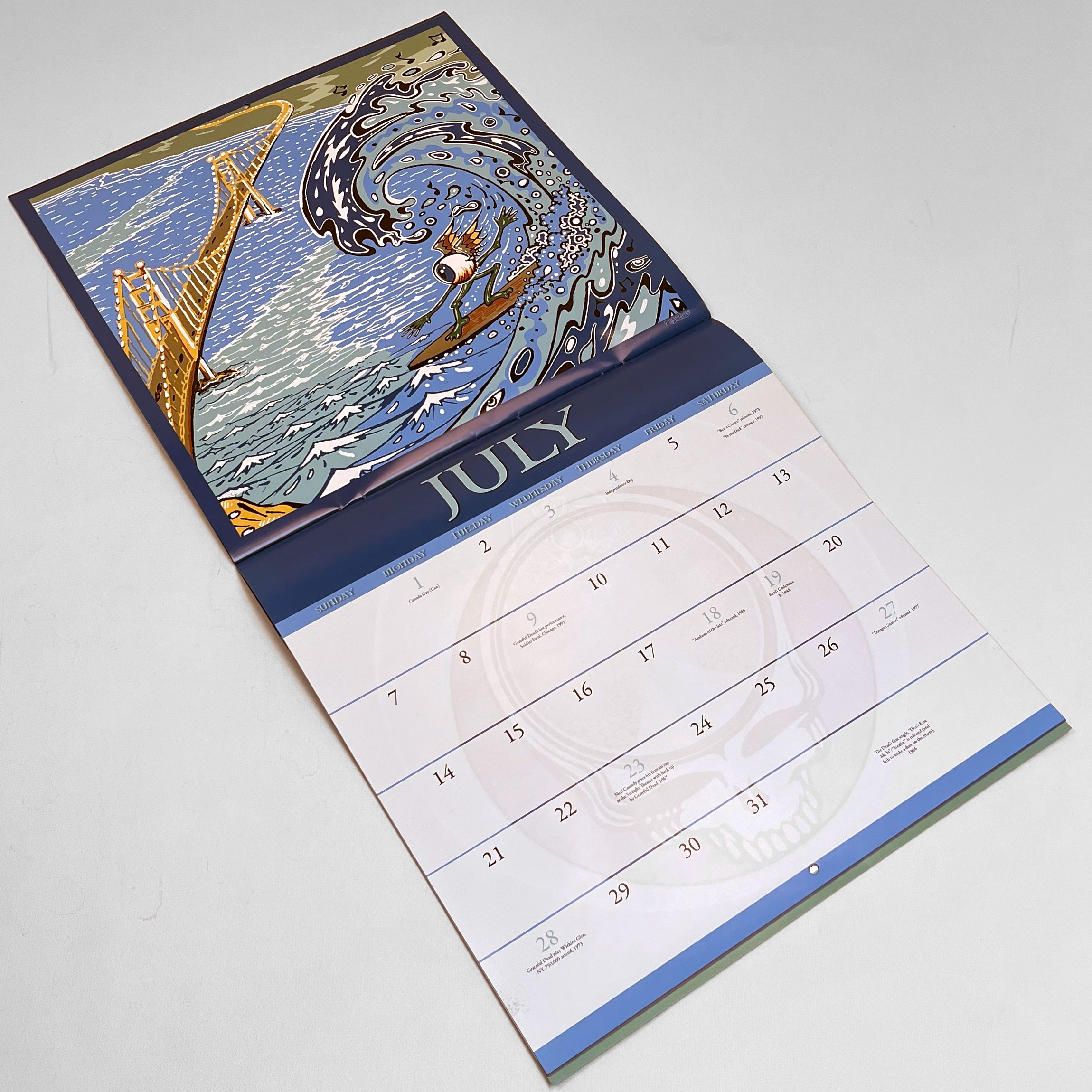 Grateful Dead 2024 Calendar Liquid Blue