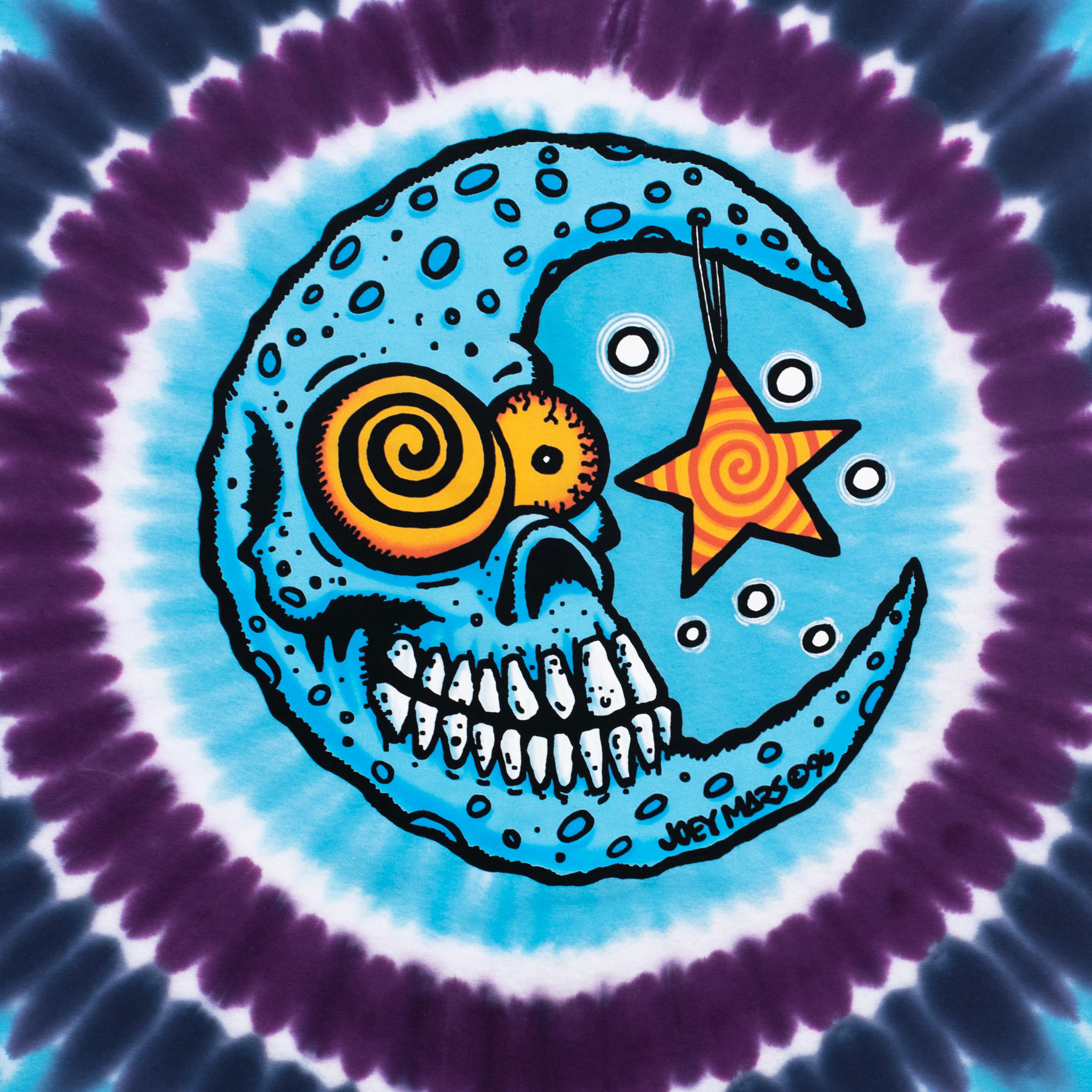 Light Fantasy Mars Sun Moon Joey Mars Tie-Dye T-Shirt Tee Liquid Blue