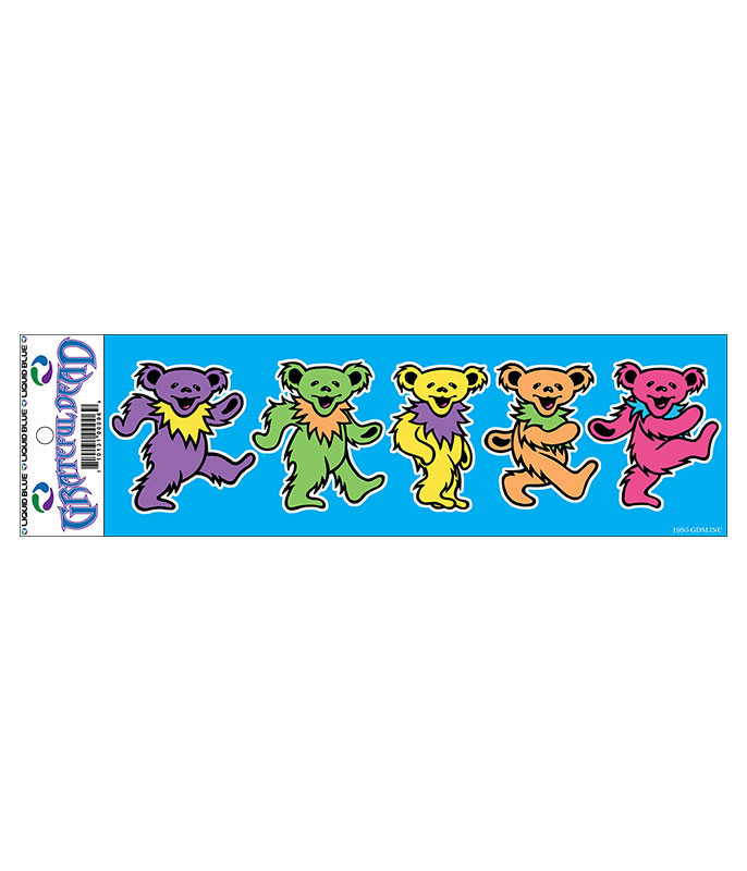 Grateful Dead Dancing Bears 3 in. Sticker Liquid Blue