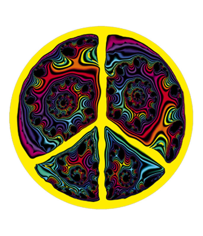 Fractal Peace Sticker Liquid Blue