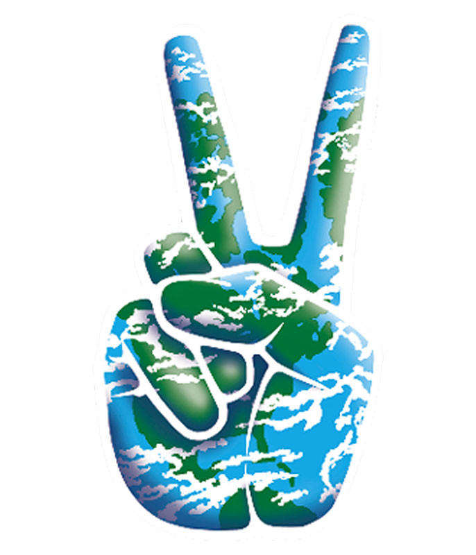 World Peace Sticker Liquid Blue