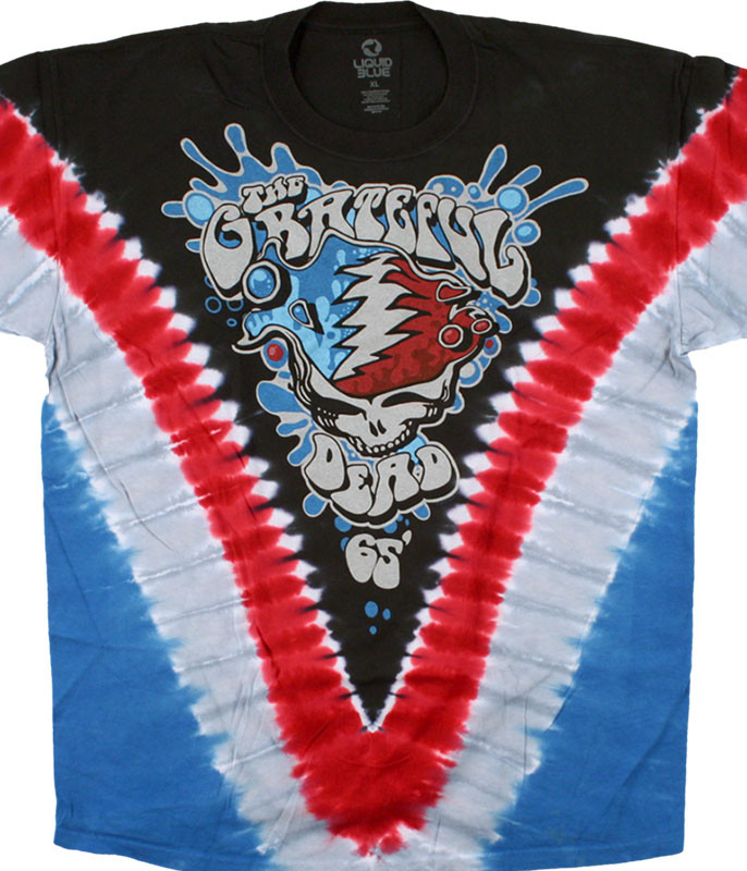 Grateful Dead Splash Your Face Tie-Dye T-Shirt Tee Liquid Blue